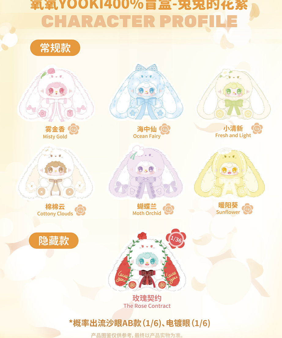 Yooki 400% Bunny's Floral Fragments Series Blind Box Yooki